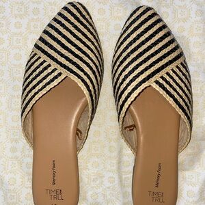 Time And Tru Women's Raffia Mule Shoes Size 10